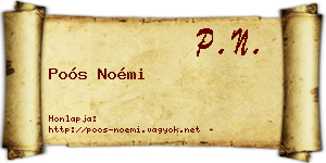 Poós Noémi névjegykártya